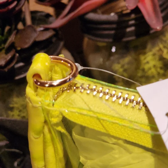 Lime Green Citrus Wristlet Clutch - Transparent Clear NWT - Picture 6 of 7